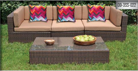 Grey Outdoor Three Seater Sofa