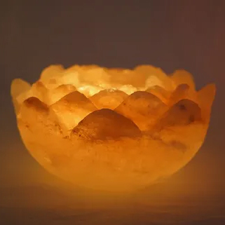 Rock Salt Lotus Candle Lamp Rock Salt Lotus Candle Lamp