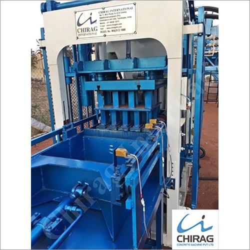 Chirag High Grade Multifunction Block Machine - Automatic, 1000-1500 Kg/hr Capacity, Blue, Hydraulic Pressure, 50 Watt Power, 440 Volt Voltage, 1 Year Warranty | Versatile for Fly Ash Brick, Concrete Block, Interlocking Brick, and Paver Production