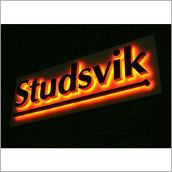 LED Glow Signage Board - Acrylic Rectangle, Black and Orange LED Lighting | Outdoor Usage, Excellent Visibility, Weather-Resistant Design
