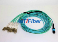 MPO – LC 12 Core fibre optic patch cord Aqua Round Bundle Optical Fiber Cable