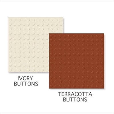 Square Edge Ivory Buttons-Terracotta Buttons Tiles