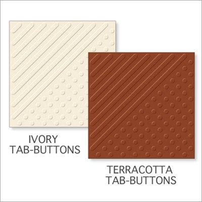 Ivory and Terracotta Ceramic Tab Tiles - 300x300mm, 400x400mm | Durable Ceramic Material, Elegant Design