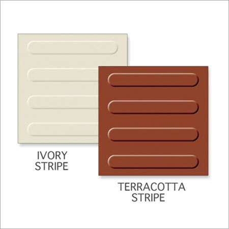Ivory Stripe-Terracotta Stripe Ceramic Tiles - 300/300mm, 400/400mm Size | Square Edge Pattern, Durable Ceramic Material
