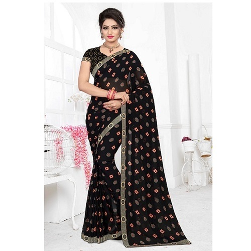 Fancy Saree - Weightless Georgette Fabric, 8 Exclusive Printed Colors For Family Occasions