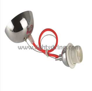 Aluminium Lamp Holder with Cable - Aluminium, 2.0M H03VV-F 0.75mm², E27 Socket, 10A 250V, CE ROHS Certified