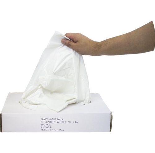 Economy Polyethylene Apron White 28 X 46 100/box By WOWEN LIMITED