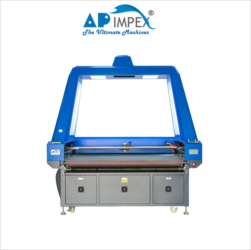 Auto feeding flying scan laser cutting machine for printed fabrics