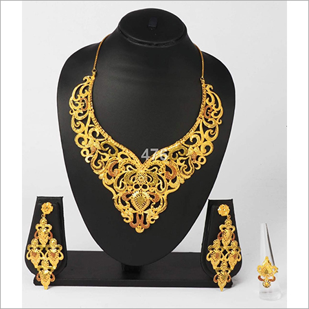 Traditional Gold Plated Necklace Set By PAMA FASHION & ACCESSORIES