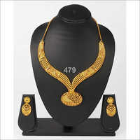 Simple Gold Plated Necklace Set