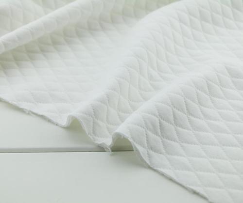 Cotton Quilty Fabric - Soft White Weft Knit, Hand Wash Recommended for Winters