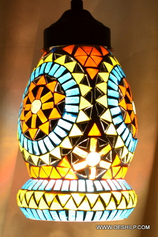 Multicolor Modern Art Mosaic Handmade Glass Wall Hanging - Shape: Round