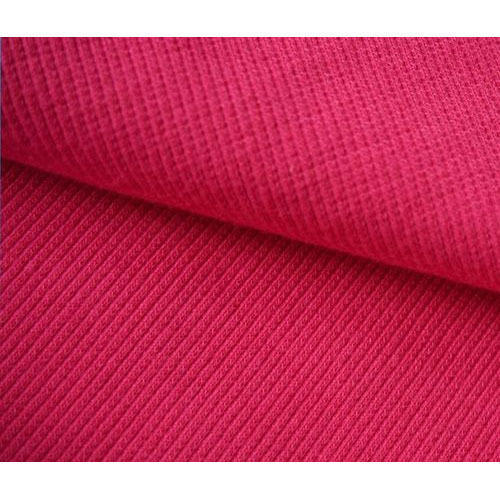 1x1 Rib Lycra Fabric - Soft Weft Knitted Material, Red Color for Winter Wear | Hand Wash Only, Plain Style