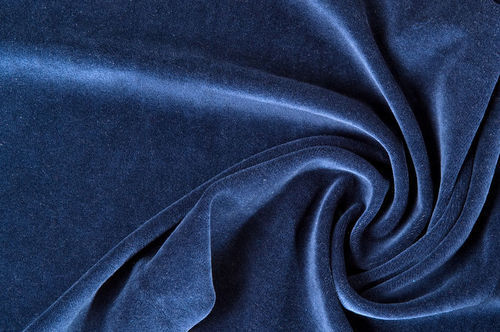 Velour Knitted Fabrics - Soft Blue Weft Velour, Hand Wash Recommended for Winter Plain Style