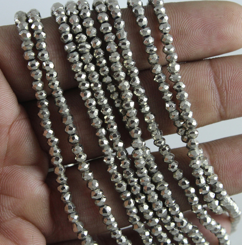 Silver Pyrite Micro Beads