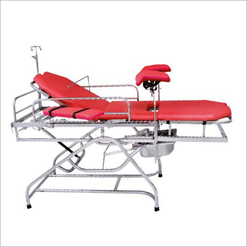 Fold-Able Rails Ss Telescopic Labour Table