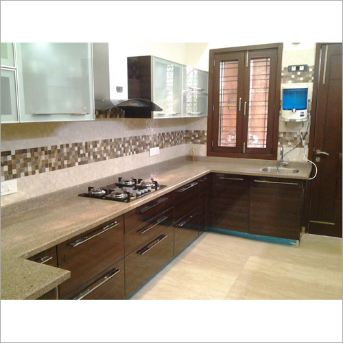 Multi Color U Shaped Modular Kitchen