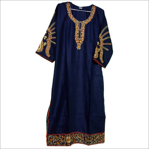 Navy Blue Embroidery Fancy Kurti