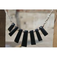 Black Onyx Gemstone 925 Sterling Silver Necklace Gender: Children