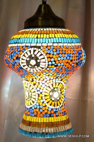 Multi Mosaic Glass Wall Hanging Lamp