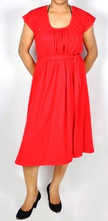 All Hdd-715-09 Knee Length Dress With U-Collar Design