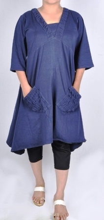 All Hdd-715-11 Asymmetrical Dress With Designer Front Pocket