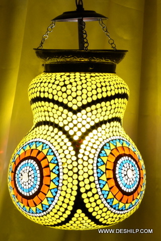 Traditional rooftop Yellow Mosaic Wall Hanging For Home Decor