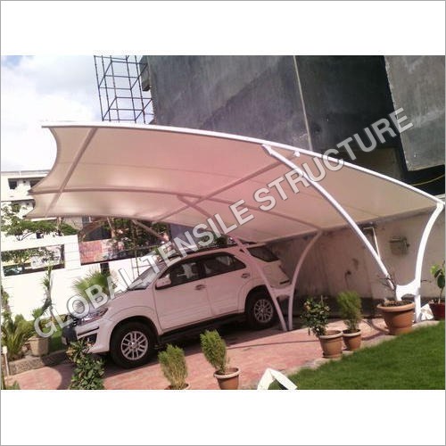 Car Parking Polycarbonate Sheet Tensile Structure Shade - Fixed PVC Panel Design , UV Resistant, Rust Proof, Water & Temper Proof, Customizable Sizes and Colors