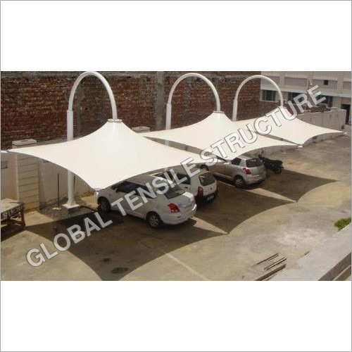 White Car Parking Awning Structure