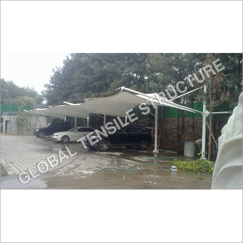 Car Parking Tensile Structure Shade - Lightweight Design, Fixed Open Style, Elegant Ivory White Finish, Durable Quality Standards, Customizable Patterns and Colors