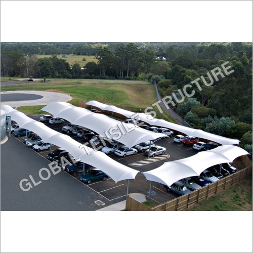 White Car Parking Pvc Tensile Structure
