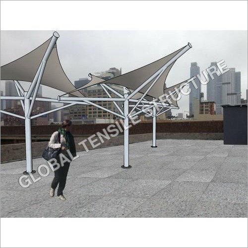 Skylar Water Proof Tensile Structure - Pvc Panel Roof, Iron Frame Support , Elegant Design With Eye-catching Patterns