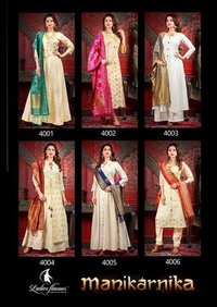 Multi Color Chanderi Jacquard Kurti