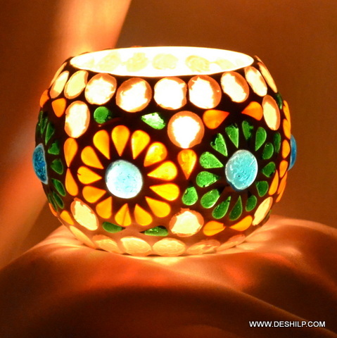 multiflora colored Small T Light Candle Holder