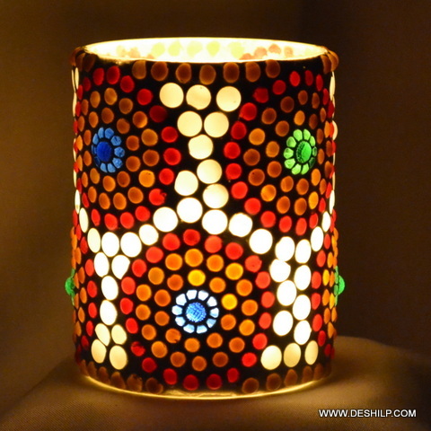 Mosaic Handmade Glass Candle Holder for decoration
