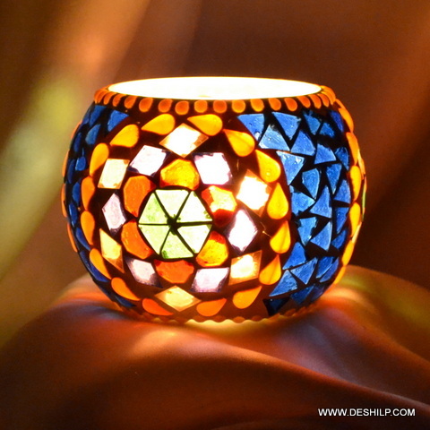 Mosaic Handmade Glass Votive for home decor