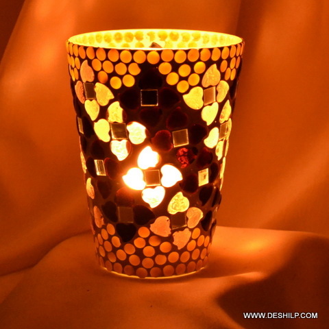 Mosaic Handmade Glass Candle