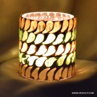 T Light Candle Holder With Mosaic For Birthday Gifts - Material: Glass