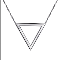 New Products 2018 Hollow Triangle Pendant Chain Women Sterling Silver Necklace