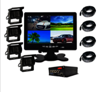 Vehicle HD DVR Heavy Duty 4 Cameras CCD Monitor System