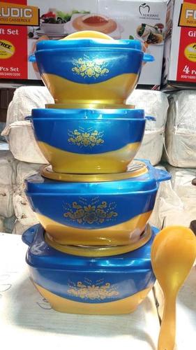 Hot Pot - Stainless Steel & Plastic, Blue and Golden Color for Home Use