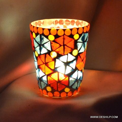 Mosaic T Light Candle Holder