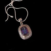 Mystic Topaz Pendant - 92.5% Sterling Silver, 1.55 Inch Length | Natural Gemstone, Multi-color Design, Handmade For Women And Children, Perfect For Engagement And Wedding Gifts