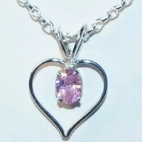 Heart Pendant Pink Zircon - 92.5% Sterling Silver, 0.90 X 0.62 Inches, Natural Gemstone | Suitable For Women & Children, Perfect For Weddings, Engagements, Gifts