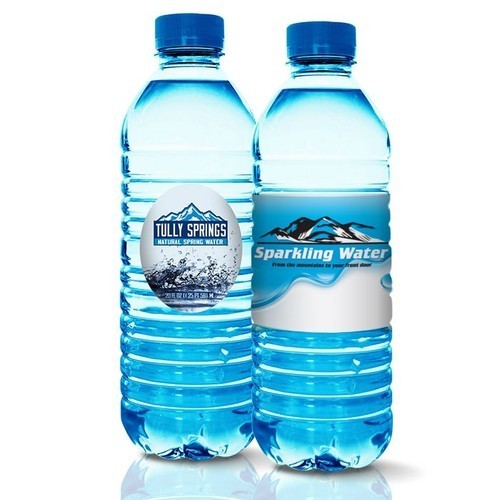 Blue Colored Shrink Sleeves For Water Bottles - Color: On Demand