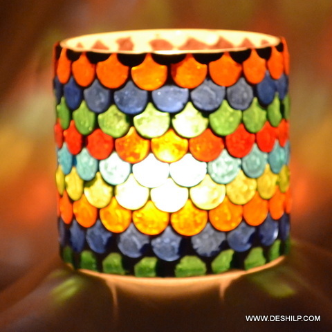 Small T Light Candle Holder For Indian Festivals - Material: Glass