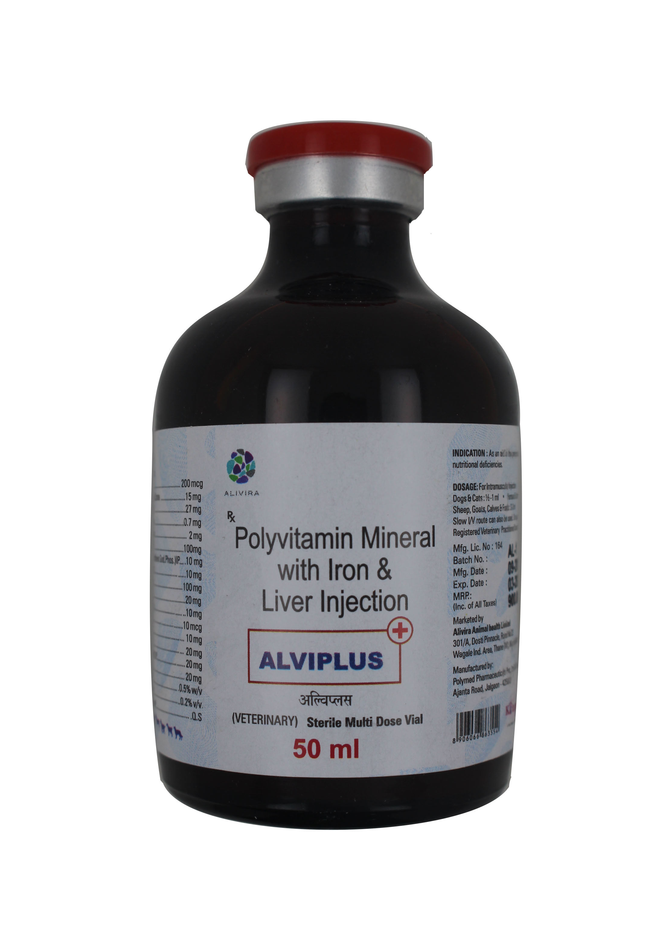 Alviplus 50 Ml Liver Injection-VITAMIN B12 Plus FERRIC AMMONIUM CI