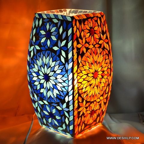 Two Color Mosaic Floor Lamp