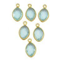 Aqua Quartz Marquise March Birthstone Pendant Charms Size: Can Do All Sizes