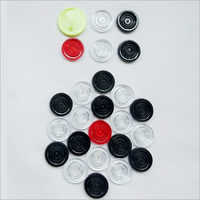 Carrom Coins - Plastic, 35mm Diameter , Glossy Finish In Black, White, And Red, 12 Count
